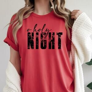 Women Christian Shirt Oh Holy Night Faith Tshirt Graphic Tee Unisex Gift
